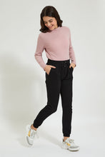 تنزيل الصورة على معرض الصور، Redtag-Light-Pink-Rib-Highneck-T-Shirt-Plain-Senior-Girls-9 to 14 Years