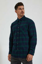 Load image into Gallery viewer, Redtag-Blue/Green-Check-Shirt-Colour:Blue,-Filter:Men's-Clothing,-Men-Shirts,-New-In,-New-In-Men,-Non-Sale,-Section:Men,-TBL,-W21B-Men's-