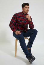 Load image into Gallery viewer, Redtag-Red/Green-Check-Shirt-Colour:Red,-Filter:Men's-Clothing,-Men-Shirts,-New-In,-New-In-Men,-Non-Sale,-Section:Men,-TBL,-W21B-Men's-