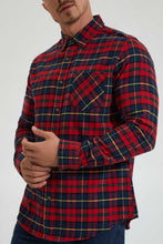Load image into Gallery viewer, Redtag-Red/Green-Check-Shirt-Colour:Red,-Filter:Men's-Clothing,-Men-Shirts,-New-In,-New-In-Men,-Non-Sale,-Section:Men,-TBL,-W21B-Men's-
