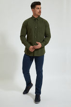 Load image into Gallery viewer, Redtag-Olive-Check-Shirt-Colour:Olive,-Filter:Men's-Clothing,-Men-Shirts,-New-In,-New-In-Men,-Non-Sale,-Section:Men,-TBL,-W21B-Men's-