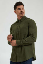 Load image into Gallery viewer, Redtag-Olive-Check-Shirt-Colour:Olive,-Filter:Men's-Clothing,-Men-Shirts,-New-In,-New-In-Men,-Non-Sale,-Section:Men,-TBL,-W21B-Men's-