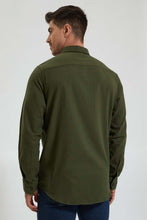 Load image into Gallery viewer, Redtag-Olive-Check-Shirt-Colour:Olive,-Filter:Men's-Clothing,-Men-Shirts,-New-In,-New-In-Men,-Non-Sale,-Section:Men,-TBL,-W21B-Men's-