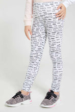 Load image into Gallery viewer, Redtag-White-Printed-Legging-Leggings-Girls-2 to 8 Years