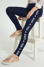 Load image into Gallery viewer, Navy Embellished Legging