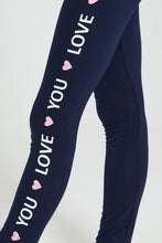 Load image into Gallery viewer, Navy Embellished Legging