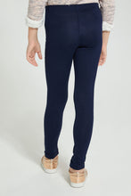 Load image into Gallery viewer, Navy Embellished Legging