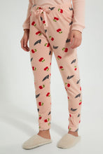 تنزيل الصورة على معرض الصور، Redtag-Peach-Printed-Fleece-Pyjama-Set-Pyjama-Sets-Women's-