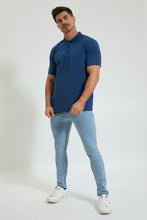 Load image into Gallery viewer, Redtag-Indigo-Blue-Polo-Shirt-Colour:Indigo,-Filter:Men's-Clothing,-Men-T-Shirts,-New-In,-New-In-Men,-Non-Sale,-Section:Men,-TBL,-W21B-Men's-