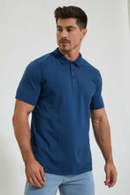 Load image into Gallery viewer, Redtag-Indigo-Blue-Polo-Shirt-Colour:Indigo,-Filter:Men's-Clothing,-Men-T-Shirts,-New-In,-New-In-Men,-Non-Sale,-Section:Men,-TBL,-W21B-Men's-