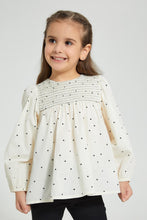 تنزيل الصورة على معرض الصور، Redtag-Beige-Printed-Blouse-Blouses-Girls-2 to 8 Years