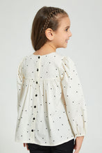 تنزيل الصورة على معرض الصور، Redtag-Beige-Printed-Blouse-Blouses-Girls-2 to 8 Years