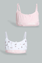 Load image into Gallery viewer, Redtag-Light-Pink-X-Floral-Print-Bra-(2Pack)-Non-Padded-Senior-Girls-9 to 14 Years