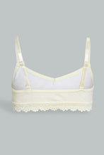 Load image into Gallery viewer, Redtag-Light-Yellow/White-Stripes-X-Light-Yellow-Bra-(2Pack)-Non-Padded-Senior-Girls-9 to 14 Years