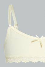 Load image into Gallery viewer, Redtag-Light-Yellow/White-Stripes-X-Light-Yellow-Bra-(2Pack)-Non-Padded-Senior-Girls-9 to 14 Years