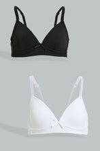 Load image into Gallery viewer, Redtag-White-X-Black-Padded-Bra-(2Pack)-365,-Colour:Assorted,-Filter:Senior-Girls-(9-to-14-Yrs),-GSR-Bras,-New-In,-New-In-GSR,-Non-Sale,-Section:Kidswear-Senior-Girls-9 to 14 Years