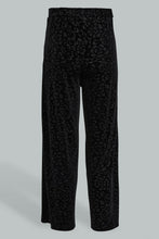 تنزيل الصورة على معرض الصور، Redtag-Black-Wideleg-Velvet-Culottes-Trousers-Senior-Girls-9 to 14 Years