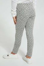 Load image into Gallery viewer, Redtag-Grey-Polka-Dot-Print-Jegging-Jeggings-Girls-2 to 8 Years