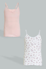 تنزيل الصورة على معرض الصور، Redtag-Lt-Pink-X-Floral-Vest-(2Pack)-Vests-Senior-Girls-9 to 14 Years