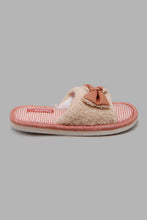 Load image into Gallery viewer, Redtag-Ivory-Bow-Trim-Slippers-Slippers-Senior-Girls-5 to 14 Years