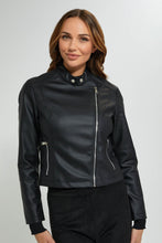 تنزيل الصورة على معرض الصور، Redtag-Black-Biker-Faux-Leather-Jacket-Jackets-Women's-