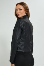 تنزيل الصورة على معرض الصور، Redtag-Black-Biker-Faux-Leather-Jacket-Jackets-Women's-