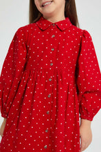 Load image into Gallery viewer, Redtag-Red-Polka-Dot-Dress-Dresses-Girls-2 to 8 Years