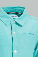 تنزيل الصورة على معرض الصور، Redtag-Green-Oxford-Shirt-Casual-Shirts-Infant-Boys-3 to 24 Months