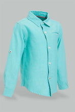تنزيل الصورة على معرض الصور، Redtag-Green-Oxford-Shirt-Casual-Shirts-Infant-Boys-3 to 24 Months