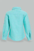 تنزيل الصورة على معرض الصور، Redtag-Green-Oxford-Shirt-Casual-Shirts-Infant-Boys-3 to 24 Months