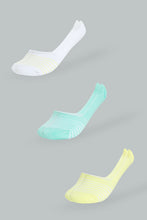 Load image into Gallery viewer, Redtag-White/Yellow/Blue-Yarn-Dyed-Stripe-Invisible-Socks-(3-Pack)-365,-Colour:Assorted,-Filter:Women's-Clothing,-New-In,-New-In-Women,-Non-Sale,-Section:Women,-Women-Socks-Women's-