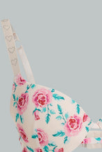 Load image into Gallery viewer, Redtag-Ivory-Floral-Printed-T-Shirt-Bra-T-Shirt-Bras-Women's-