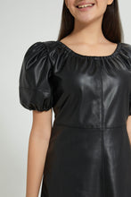 Load image into Gallery viewer, Redtag-Black-Pu-Dress-Dresses-Senior-Girls-9 to 14 Years