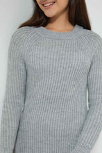 Load image into Gallery viewer, Redtag-Mid-Grey-Highneck-Sweater-Dress-Dresses-Senior-Girls-9 to 14 Years