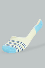 Load image into Gallery viewer, Redtag-White/Blue-Yarn-Dyed-Stripe-Invisible-Socks-(3-Pack)-365,-Colour:Assorted,-Filter:Women's-Clothing,-New-In,-New-In-Women,-Non-Sale,-Section:Women,-Women-Socks-Women's-