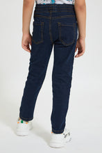 Load image into Gallery viewer, Navy Pull-On Jean