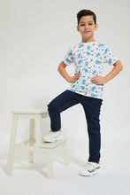 Load image into Gallery viewer, Navy Pull-On Jean