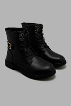 Load image into Gallery viewer, Redtag-Black-Chukka-Boots-With-Buckle-Belt-Trim-Character,-Colour:Black,-Filter:Girls-Footwear-(5-to-14-Yrs),-GSR-Boots,-New-In,-New-In-GSR-FOO,-Non-Sale,-W21B--