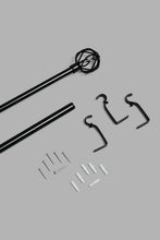 تنزيل الصورة على معرض الصور، Redtag-Black-Powder-Coated-Finish-Extendable-Single-Curtain-Rod-With-Round-Finial-Curtain-Rods-Home-Bedroom-