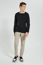 Load image into Gallery viewer, Redtag-Black-Emboss-Sweatshirt-Sweatshirts-Senior-Boys-9 to 14 Years