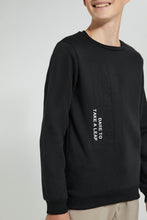 Load image into Gallery viewer, Redtag-Black-Emboss-Sweatshirt-Sweatshirts-Senior-Boys-9 to 14 Years