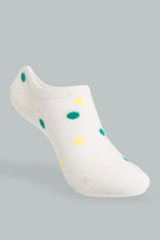 Load image into Gallery viewer, Redtag-White/Mustard-Invisible-Socks-2Pcs-Pack-365,-Colour:Assorted,-Filter:Senior-Girls-(9-to-14-Yrs),-GSR-Socks,-New-In,-New-In-GSR,-Non-Sale,-Section:Kidswear-Senior-Girls-