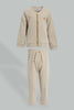 Redtag-Beige-Woven-Striped-Zip-Through-Jog-Set-Jog-Sets-Infant-Boys-3 to 24 Months