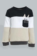 تنزيل الصورة على معرض الصور، Redtag-Beige-Black-And-White-Novelty-Style-Jog-Sets-Infant-Boys-3 to 24 Months