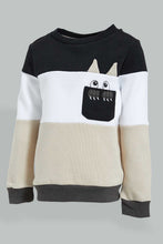 تنزيل الصورة على معرض الصور، Redtag-Beige-Black-And-White-Novelty-Style-Jog-Sets-Infant-Boys-3 to 24 Months