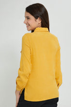 Load image into Gallery viewer, Redtag-Mustard-Cordurouy-Collared-Top-Blouses-Senior-Girls-9 to 14 Years