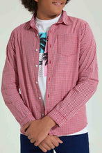 تنزيل الصورة على معرض الصور، Redtag-Red-Check-With-T-Shirt-Casual-Shirts-Senior-Boys-9 to 14 Years