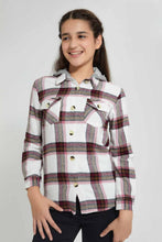 Load image into Gallery viewer, Redtag-Pink-Plaid-Flannel-Hooded-Shirt-Blouses-Senior-Girls-9 to 14 Years