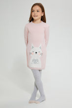 تنزيل الصورة على معرض الصور، Redtag-Assorted-Cat-Embroidery-Sweater-Dress-Dresses-Girls-2 to 8 Years