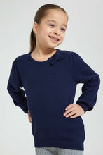 تنزيل الصورة على معرض الصور، Redtag-Navy-Bow-Applique-Pullover-Colour:Navy,-Filter:Girls-(2-to-8-Yrs),-Girls-Pullovers,-New-In,-New-In-GIR,-Non-Sale,-Section:Kidswear,-TBL,-W21B-Girls-2 to 8 Years